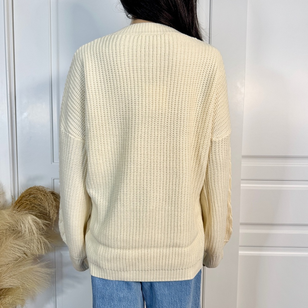 IVORY LONG SLEEVE KNIT SWEATER - Picture 5 of 10